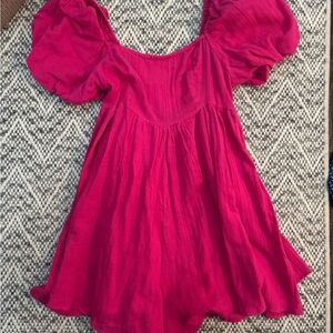 ASOS Fuchsia Smocked Detail Dress